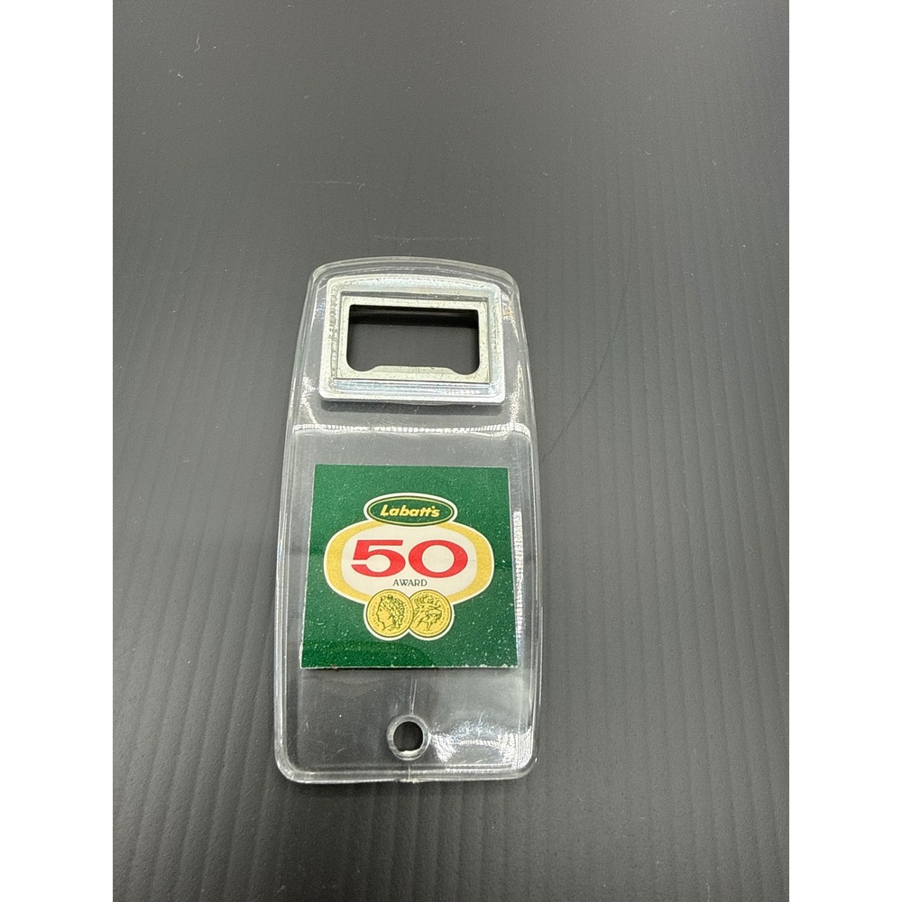 Vintage Labatt's 50 Award Beer Bottle Opener Clear Acrylic Barware Collectible